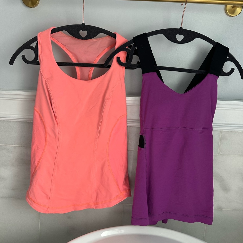lululemon athletica Orange and Purple Tank Bra Tops